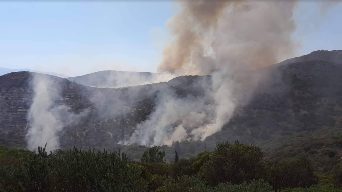 Αναζωπυρώθηκε η φωτιά στη Σάμο