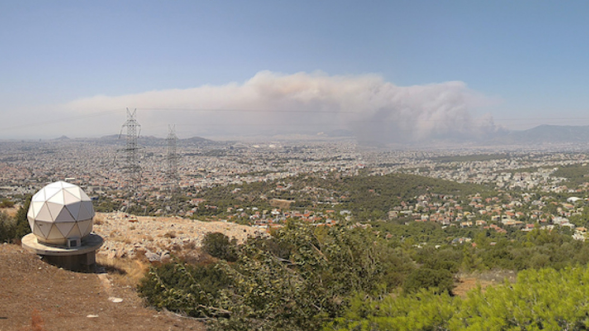 Φωτιά στη Φυλή - Meteo: Δυσμενείς οι συνθήκες μέχρι και το βράδυ - Στην περιοχή πνέουν άνεμοι έως 6 μποφόρ