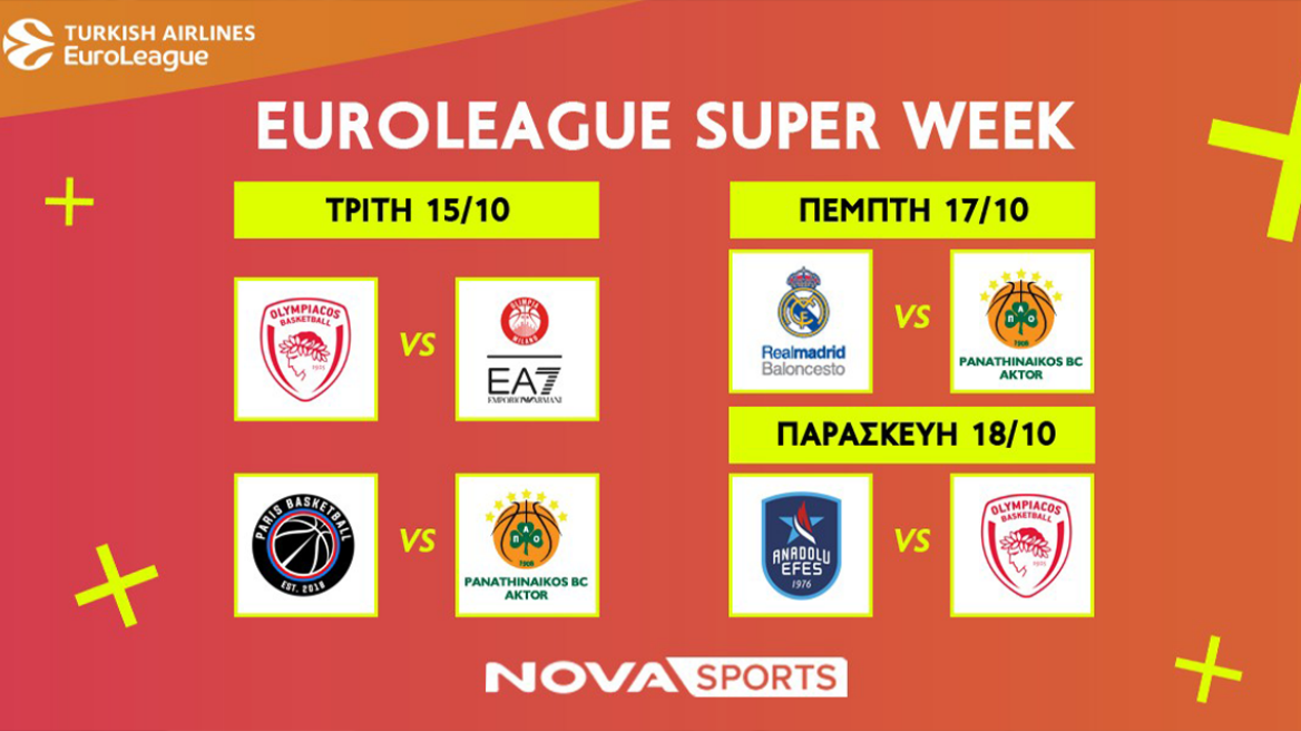 Η πρώτη «διαβολοβδομάδα» της EuroLeague στο παρκέ του Novasports!