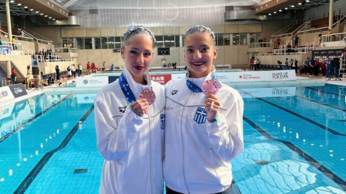 Χάλκινο μετάλλιο για  Καραμανίδου - Ράπτη στο World Cup της καλλιτεχνικής κολύμβησης στο Παρίσι 
