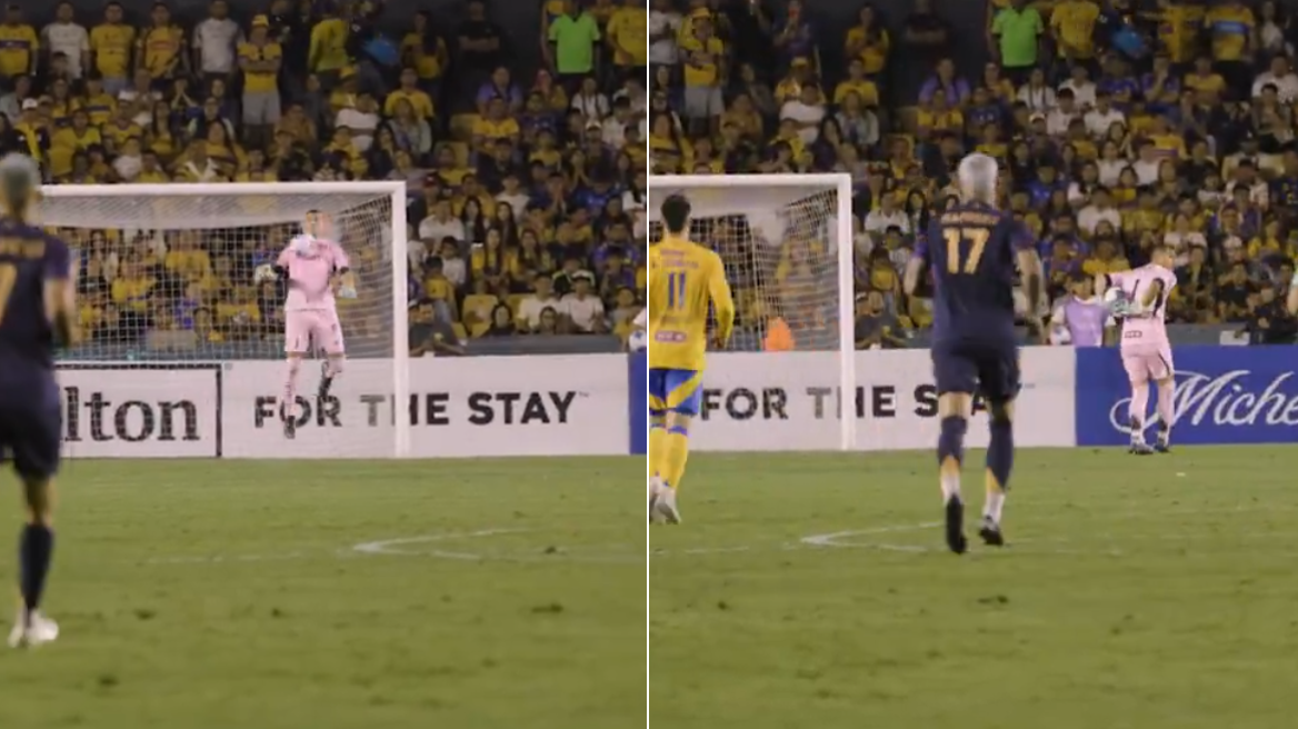 Ο τερματοφύλακας της Τίγκρες... τρόλαρε παίκτη που δοκίμασε σουτ από πίσω το κέντρο με απόκρουση πίσω από την πλάτη - Βίντεο