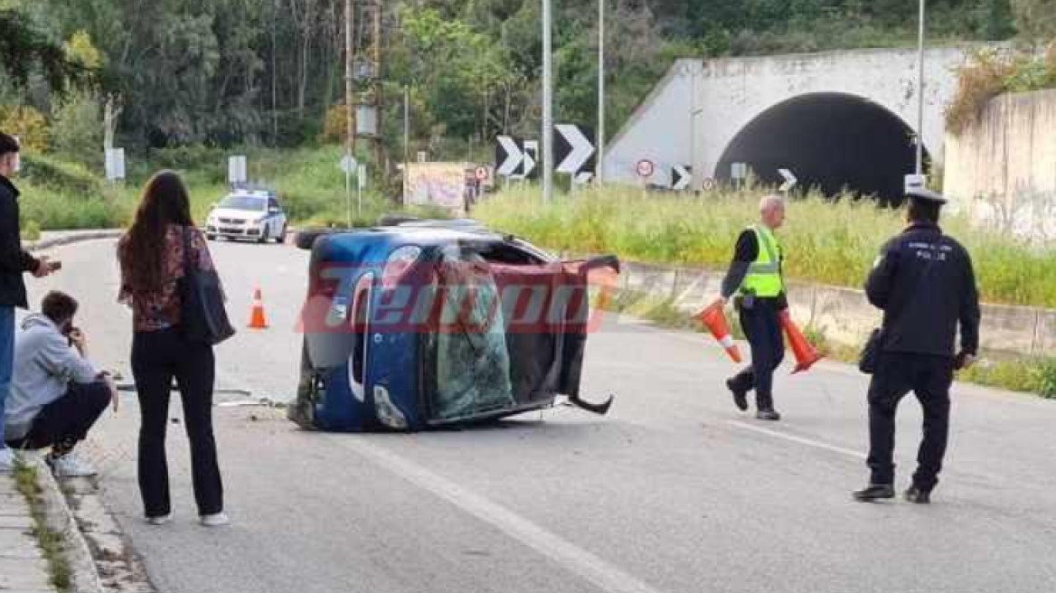Τροχαίο στη Μικρή Περιμετρική Πάτρας, ΙΧ ακινητοποιήθηκε σε πλάγια θέση