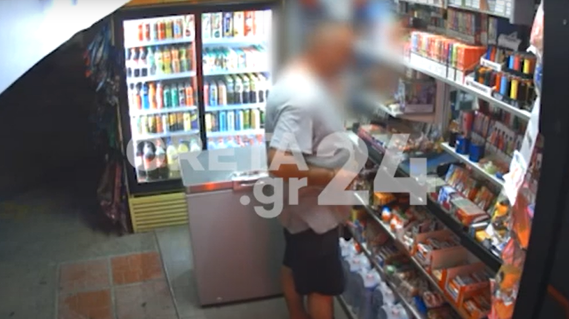 Καρέ - καρέ ληστεία σε περίπτερο στο Ηράκλειο - Ο δράστης είχε επιχειρήσει ξανά να το κλέψει