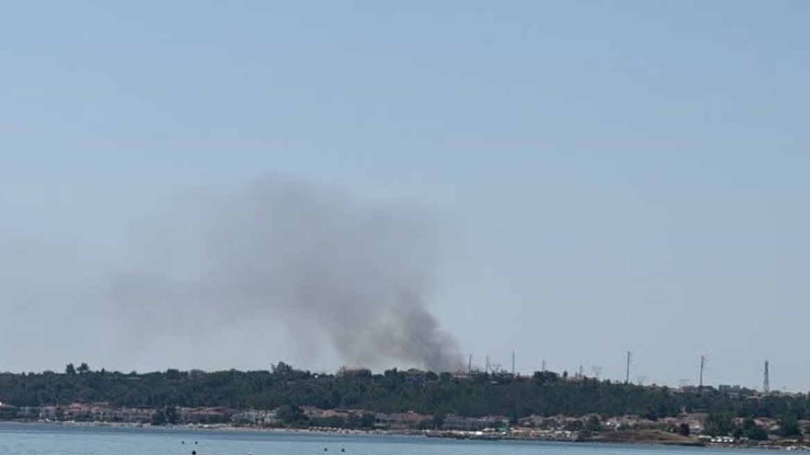 Φωτιά στη Ν. Φώκαια Χαλκιδικής, επιχειρούν 12 πυροσβέστες με έξι οχήματα 