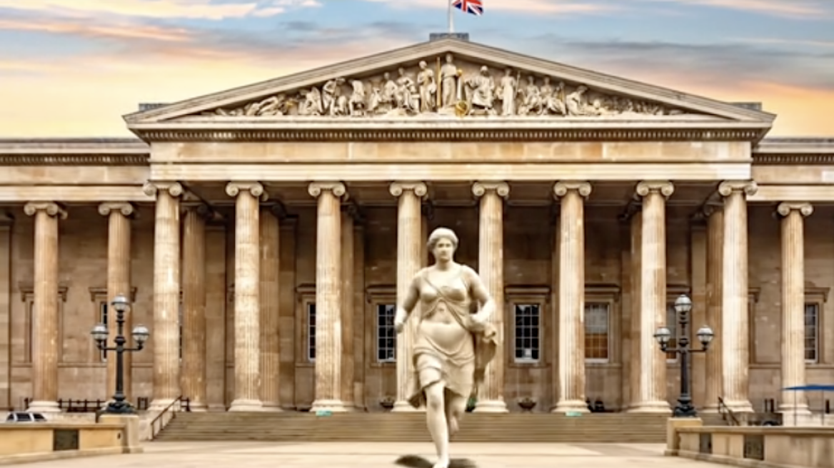 Καρυάτιδα «δραπετεύει» από το Βρετανικό Μουσείο και επιστρέφει στην Ακρόπολη - Το ΑΙ βίντεο που έγινε viral