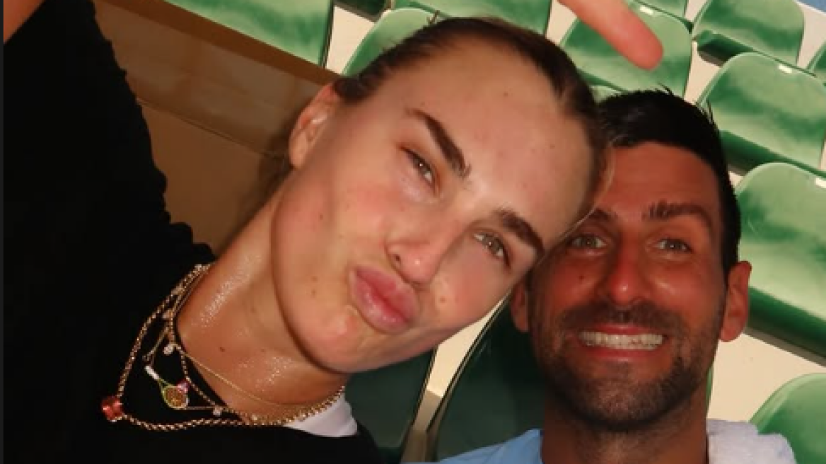 H Σαμπαλένκα προπονήθηκε με τον Τζόκοβιτς στην Αθήνα
