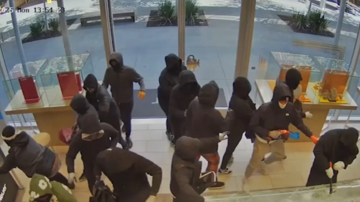 Ληστεία που θύμισε ταινία στην Καλιφόρνια: 30 μασκοφόροι μπούκαραν σε κοσμηματοπωλείο και έφυγαν με λεία $1 εκατ. - Δείτε βίντεο