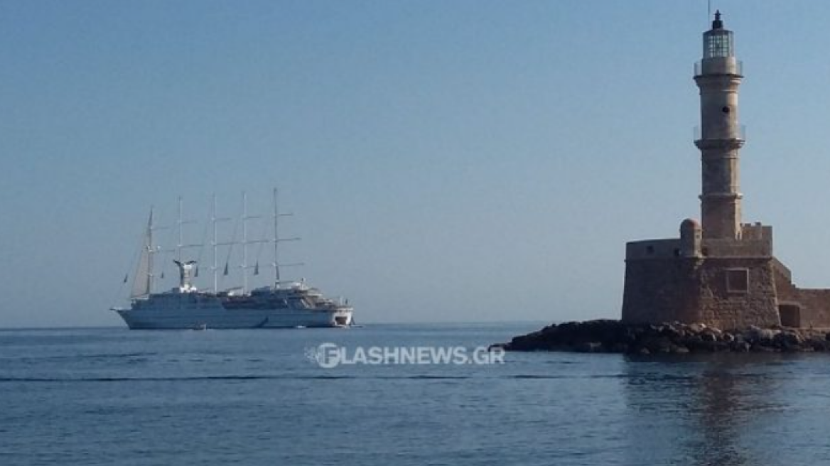 Στα Χανιά το μεγαλύτερο ιστιοφόρο κρουαζιερόπλοιο του κόσμου, δείτε φωτογραφίες