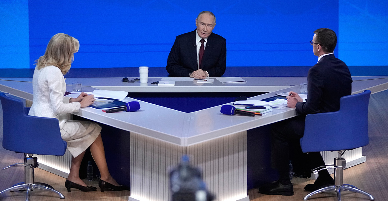 Νέα επίθεση Πούτιν στους Ευρωπαίους: «Ληστές που θα έχουν σοβαρές συνέπειες», δείτε live την ετήσια συνέντευξή του