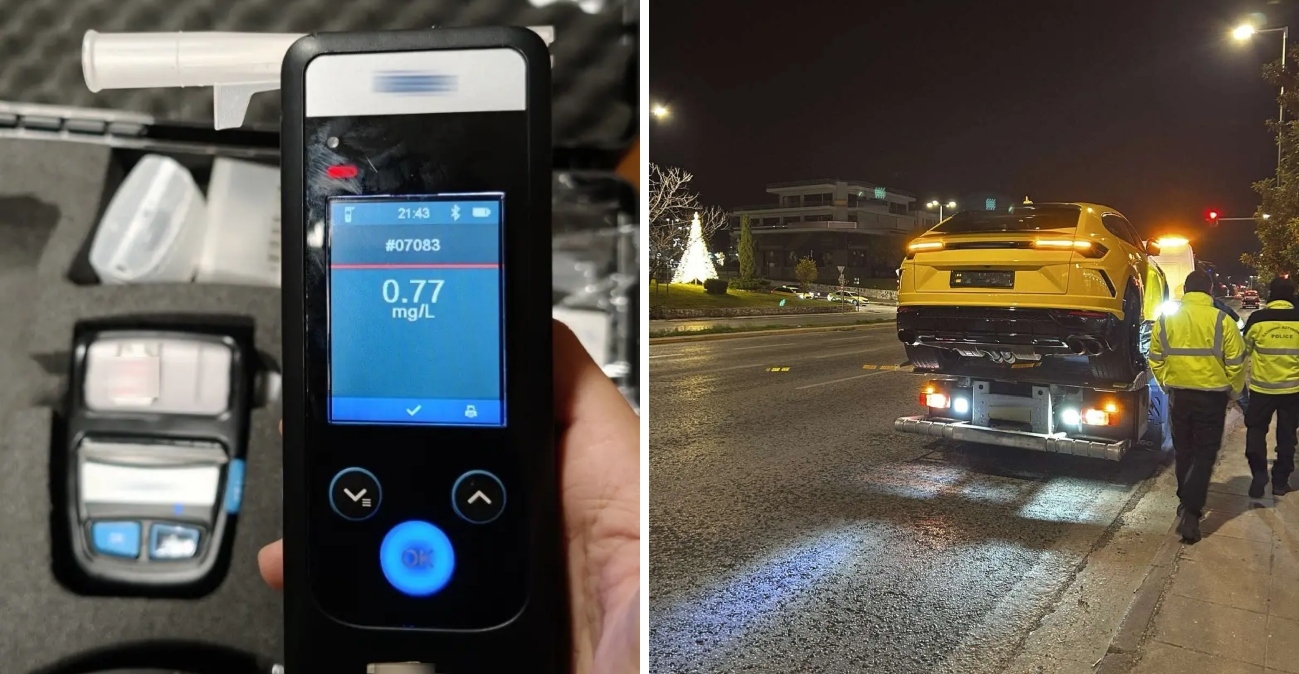 Οδηγός εγκατέλειψε το όχημά του σε στάση λεωφορείου όταν είδε μπλόκο για αλκοτέστ, επτά συλλήψεις στην Αττική