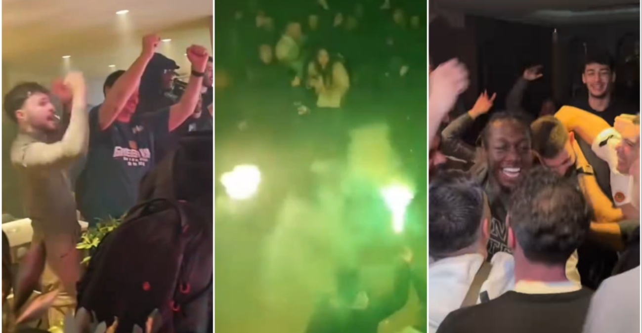 Αποθέωση στο ξενοδοχείο για τον Κυπελλούχο Παναθηναϊκό και σύνθημα για Ναν με Πέγκυ Ζήνα, δείτε βίντεο και φωτογραφίες