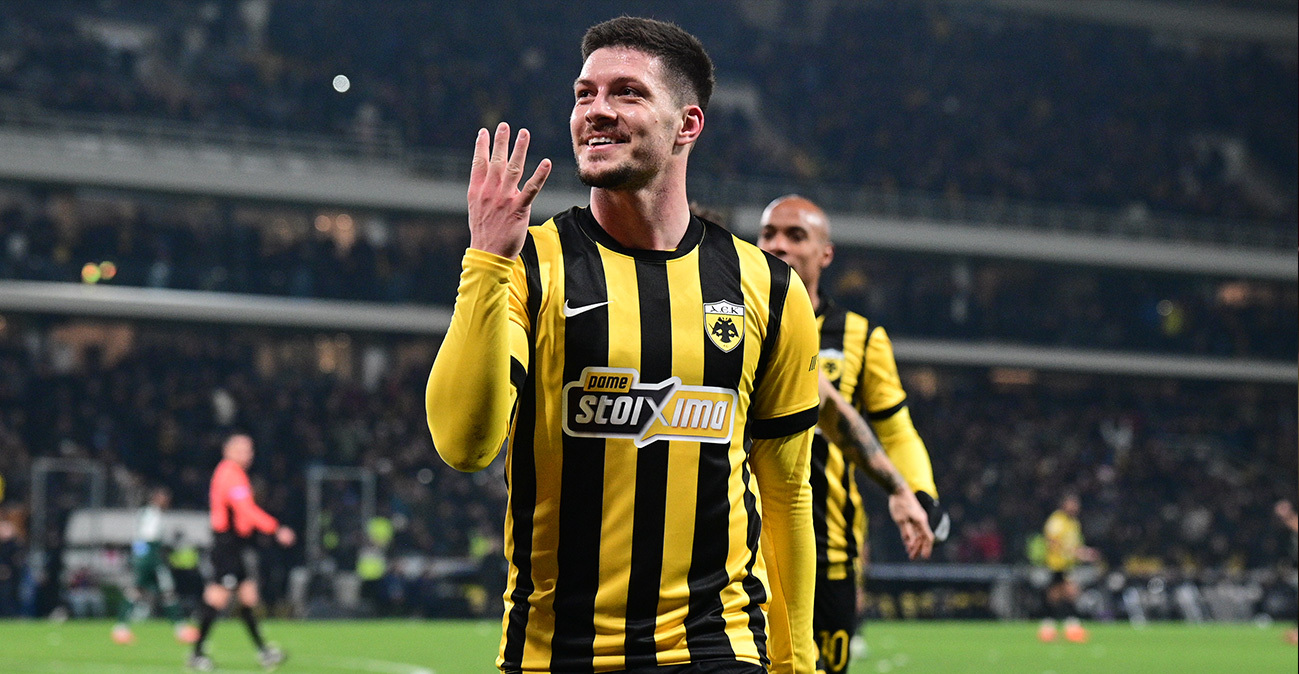 ΑΕΚ - Παναθηναϊκός 4-0: Πάρτι στη Νέα Φιλαδέλφεια με καρέ τερμάτων του Γιόβιτς, δείτε τα γκολ 