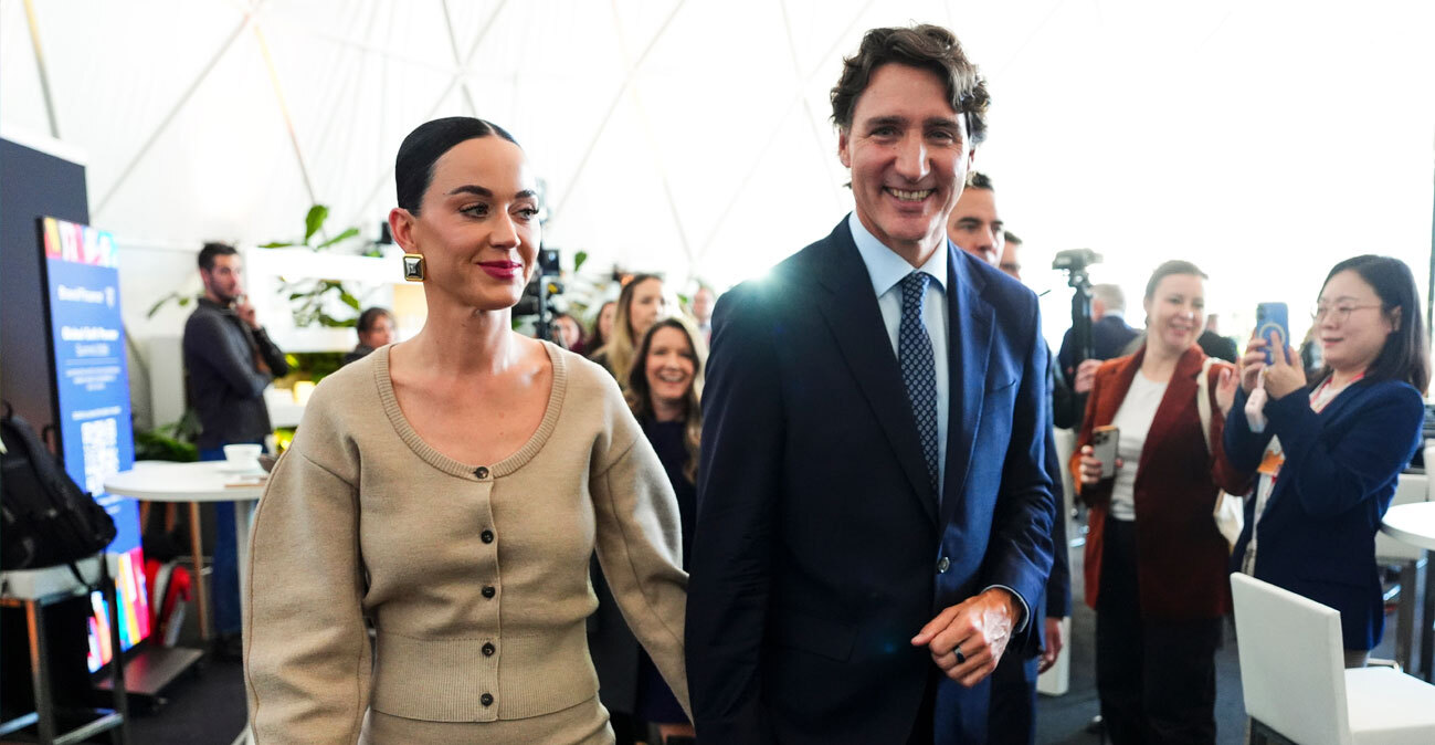 Έρωτας στο φουλ για Κέιτι Πέρι και Τζάστιν Τριντό στο Νταβός: Εκείνος έδινε συνέντευξη, εκείνη του έκλεινε το μάτι