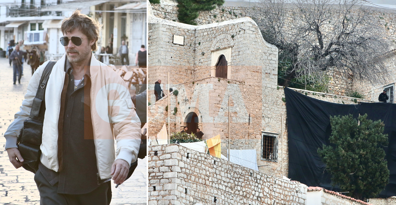 Τα χαμόγελα, το «hello guys» του Μπραντ Πιτ και ο περίπατος στην Ύδρα: Εικόνες και βίντεο από τα γυρίσματα της χολιγουντιανής παραγωγής