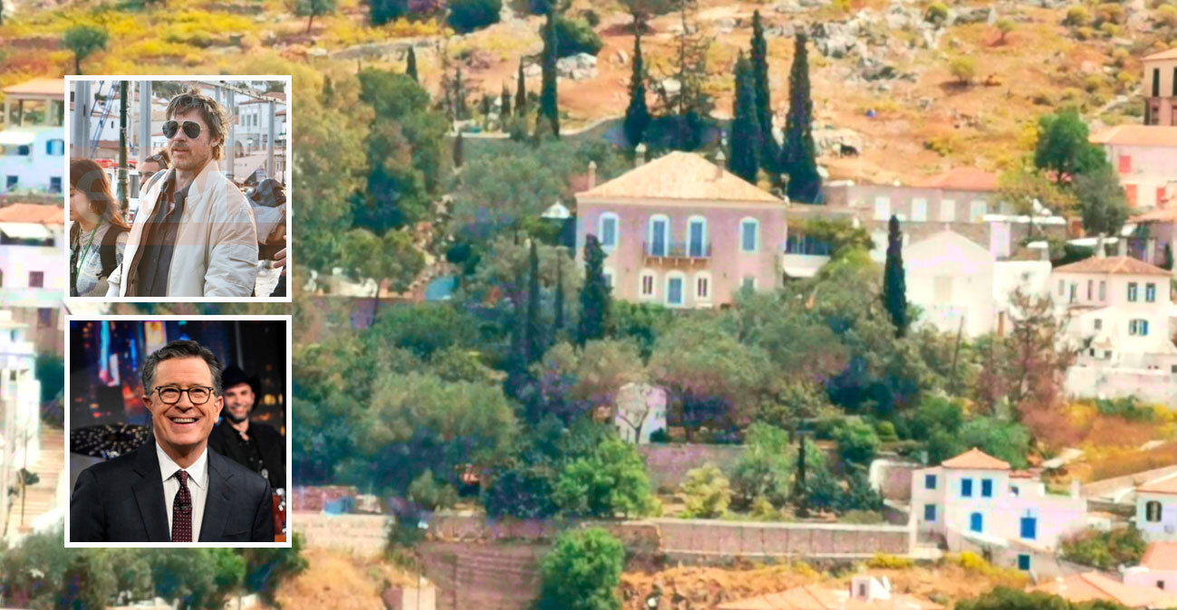 Η βίλα που μένει ο Μπραντ Πιτ στην Ύδρα: Ήταν του Κώστα Μπουτάρη, βγήκε σε πλειστηριασμό, ανήκει στον διάσημο παρουσιαστή Στίβεν Κόλμπερτ