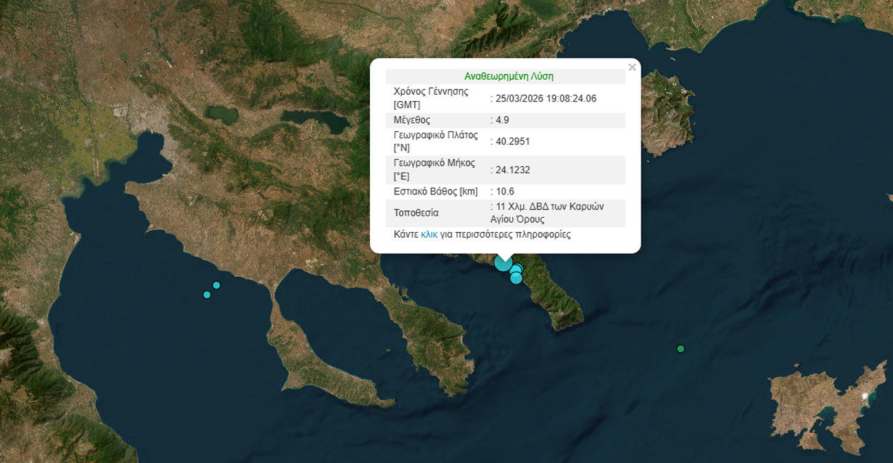 Σεισμός 4,9 Ρίχτερ στο Άγιο Όρος, αισθητός σε Θεσσαλονίκη και Σποράδες - Λέκκας: Ενεργοποιήθηκε το παλιό ρήγμα, δεν το περιμέναμε, καμία ανησυχία
