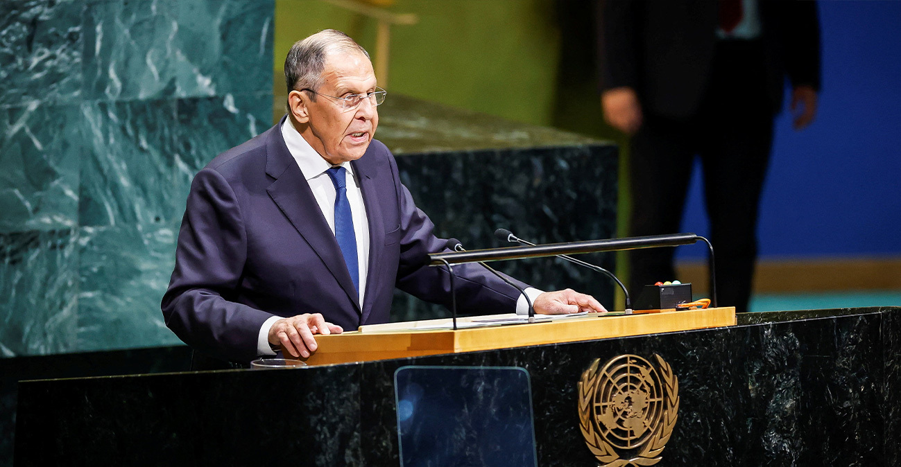 Ρωσική επίθεση από το βήμα του ΟΗΕ: Η Ευρώπη κάνει ό,τι μπορεί για ν' αποτρέψει τα ειρηνευτικά σχέδια για την Ουκρανία, λέει ο Λαβρόφ