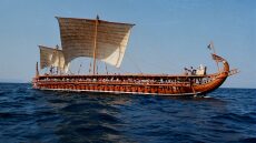 Στη Μαρίνα Ζέας στον Πειραιά η τριήρης «Ολυμπιάς»