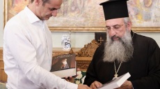 Με το Μητροπολίτη Ρεθύμνης και Αυλοποτάμου συναντήθηκε ο Κυριάκος Μητσοτάκης