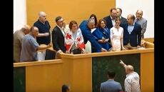 Εισβολή εθνικιστών στην Βουλή της Γεωργίας - Παρόντες δύο βουλευτές του ΣΥΡΙΖΑ