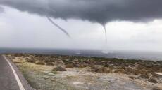 Η κακοκαιρία «Γηρυόνης» έφερε υδροσίφωνες στην Κρήτη