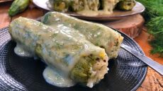 Νηστίσιμα κολοκυθάκια γεμιστά με κρέμα λεμονιού