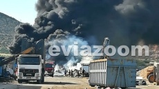 Αυλίδα: Μεγάλη φωτιά σε επιχείρηση ανακύκλωσης