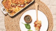 Χυλοπίτες ογκρατέν με ψητές ντομάτες και μοτσαρέλα