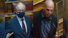 Αντιπαράθεση Τασούλα - Βαρουφάκη για το βίντεο στην πρόσοψη της Βουλής