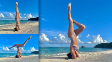 Νικόλ Σέρζινγκερ: «Ακροβατικές επιδείξεις» πάνω στο κύμα - Δείτε φωτογραφίες