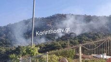 Κόρινθος: Υπό μερικό έλεγχο η φωτιά σε δασική έκταση στις Κεχριές