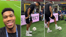 Ο Γιάννης το... γύρισε στο ποδόσφαιρο και κάνει γκελάκια στο «Σαν Σίρο» μετά το Ίντερ-Μπάγερν (βίντεο)