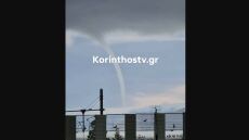 Kακοκαιρία Eva: Υδροστρόβιλος στα Ίσθμια - Δείτε εντυπωσιακά βίντεο