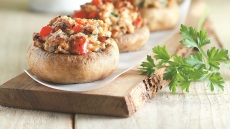 Γεμιστά μανιτάρια με βρώμη