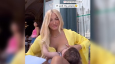 Ιωάννα Τούνη: Θηλάζει τον γιο της σε καφετέρια στο Μόντε Κάρλο - Αντιδράσεις στο Twitter