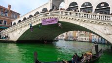 Ιταλία: Ακτιβιστές έβαψαν «πράσινη» τη λιμνοθάλασσα της Βενετίας - Βίντεο