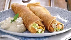 Κρέπες με ψητή κολοκύθα και φέτα