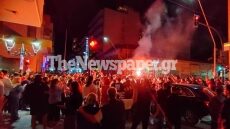 Βόλος: Ξέφρενοι πανηγυρισμοί μετά την κατάκτηση του Conference League από τον Ολυμπιακό - Δείτε βίντεο, φωτογραφίες