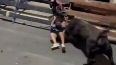 Ισπανία: Ταύρος πέταξε στον αέρα και τραυμάτισε σοβαρά τουρίστα σε υπαίθρια ταυροδρομία