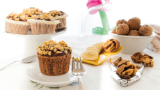 Μάφιν κακάο με μπανάνα και καρύδια