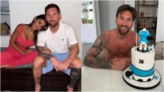 Η τούρτα γενεθλίων του Μέσι με τον «γκρινιάρη» από τα στρουμφάκια - «Χρόνια πολλά, γκρινιάρη γεράκο» έγραψε η σύζυγός του - Φωτογραφία 