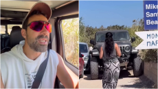 Η Χριστίνα Μπόμπα σε ρόλο παρκαδόρου... βοηθώντας τον Σάκη Τανιμανίδη που οδηγούσε τζιπ σε στενό δρόμο - Δείτε βίντεο