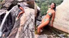 Η Ευγενία Σαμαρά βούτηξε από τον δεύτερο ψηλότερο καταρράκτη της Σρι Λάνκα - Δείτε βίντεο
