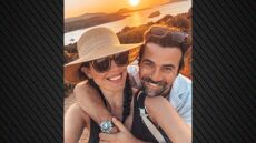 Φωτογραφία: Η Ιωάννα Τριανταφυλλίδου και ο Κίμων Κουρής ποζάρουν με φόντο το ηλιοβασίλεμα λίγο πριν γίνουν γονείς