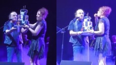 Βίντεο: Ο Βασίλης Παπακωνσταντίνου γιόρτασε τα 76α γενέθλιά του στη σκηνή του Θεάτρου Βράχων, η έκπληξη της Ράντου