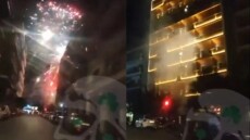 Παναθηναϊκός: Πυροτεχνήματα έξω από το ξενοδοχείο της Εφές τα ξημερώματα πριν το Game 5 - Βίντεο