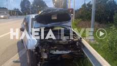 Τρεις τραυματίες σε τροχαίο στην Πατρών-Πύργου