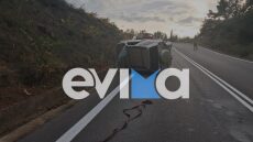 Αυτοκίνητο ντελαπάρισε σε κεντρικό δρόμο της Εύβοιας, στο νοσοκομείο ένας τραυματίας