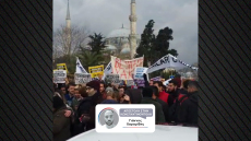 Μαζική συγκέντρωση φοιτητών υπέρ του Εκρέμ Ιμάμογλου έξω από το δημαρχείο της Κωνσταντινούπολης