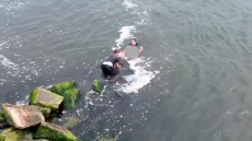 Δραματική καταδίωξη στη Ν. Υόρκη: Αστυνομικός βούτηξε στο νερό για να πιάσει κλέφτη - Πήγε να την πνίξει, την έσωσε συνάδελφός της